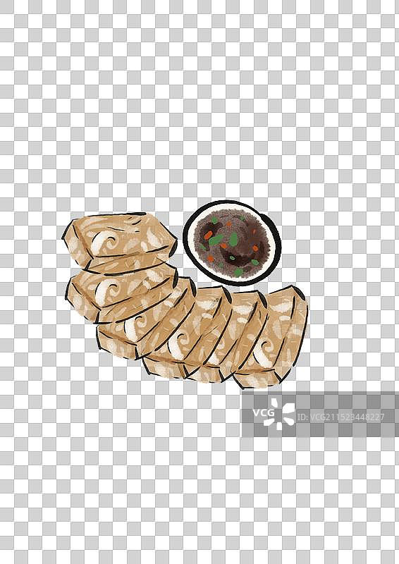 国潮风晋城美食插画元素-皮冻图片素材