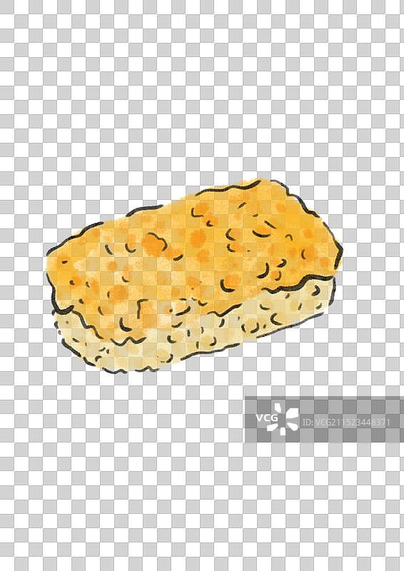 国潮风晋城美食插画元素-黄米凉糕图片素材