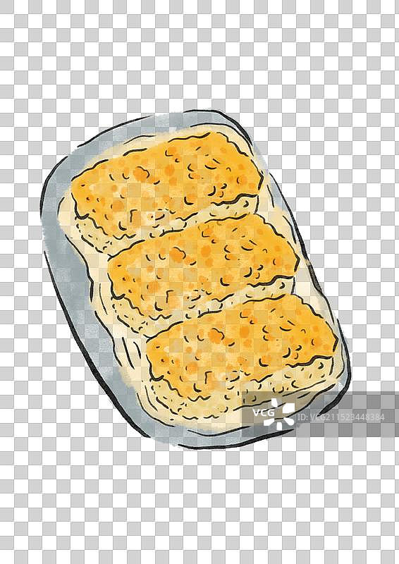 国潮风晋城美食插画元素-黄米凉糕图片素材