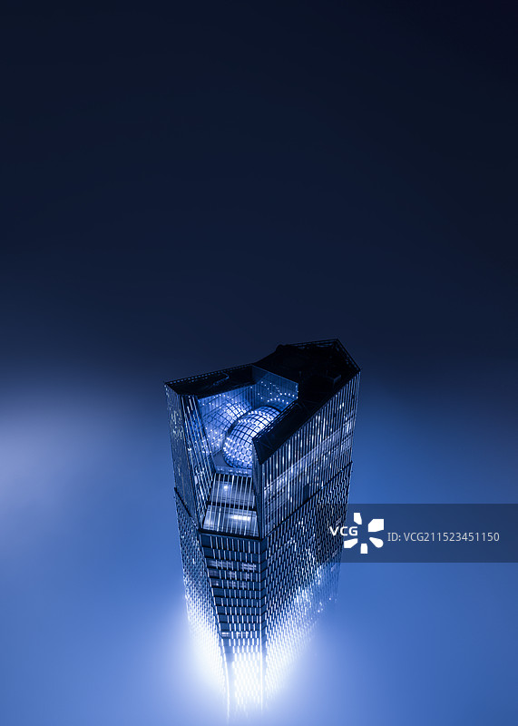 云上青岛海天中心夜景图片素材