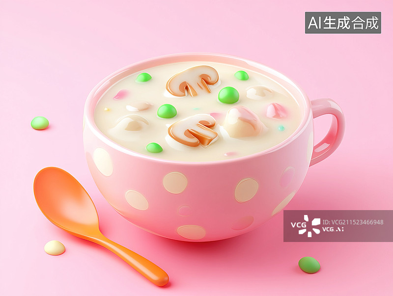 【AI数字艺术】奶油蘑菇汤图片素材