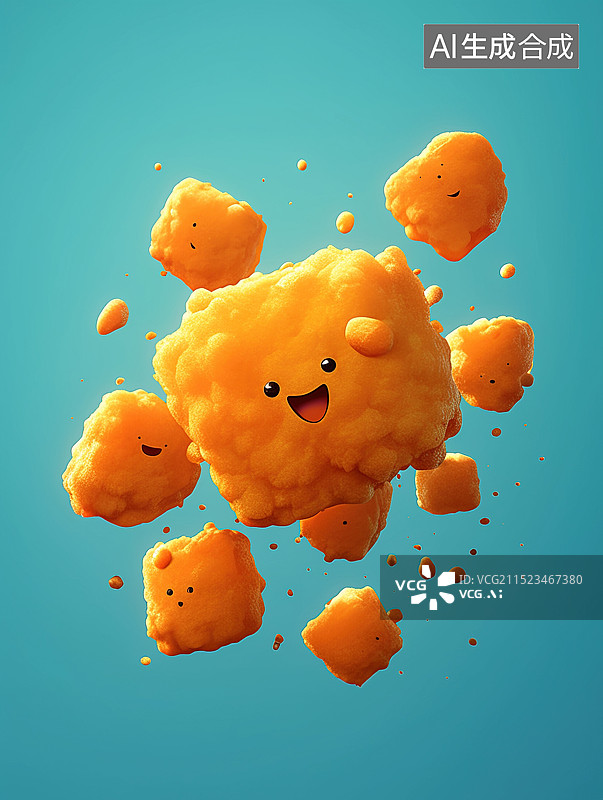 【AI数字艺术】炸鸡块图片素材
