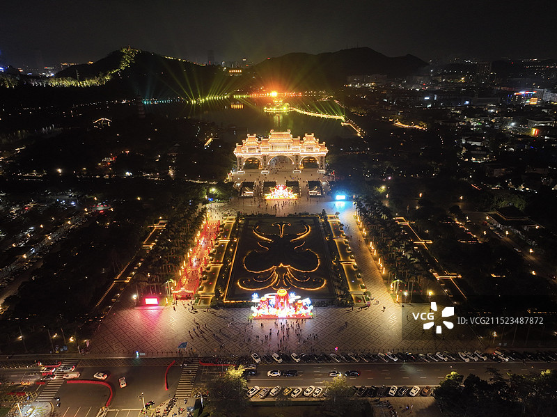 顺峰山公园灯光秀图片素材
