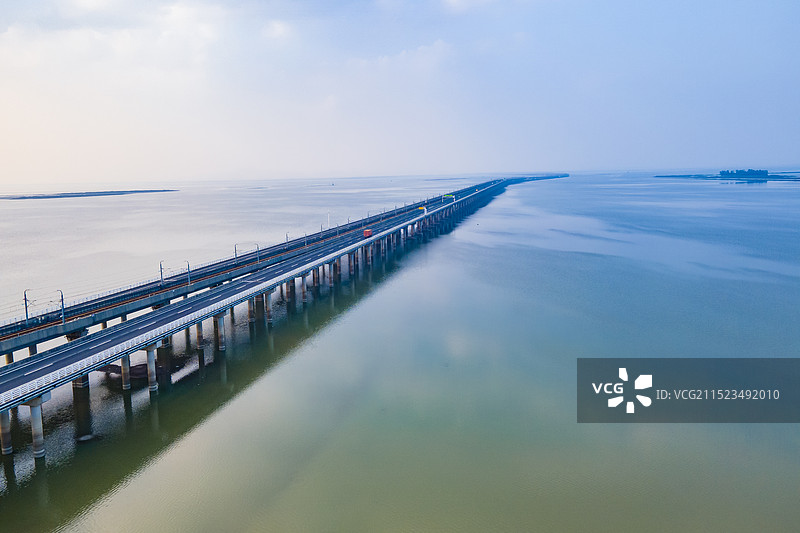 航拍南京高淳石臼湖风光图片素材