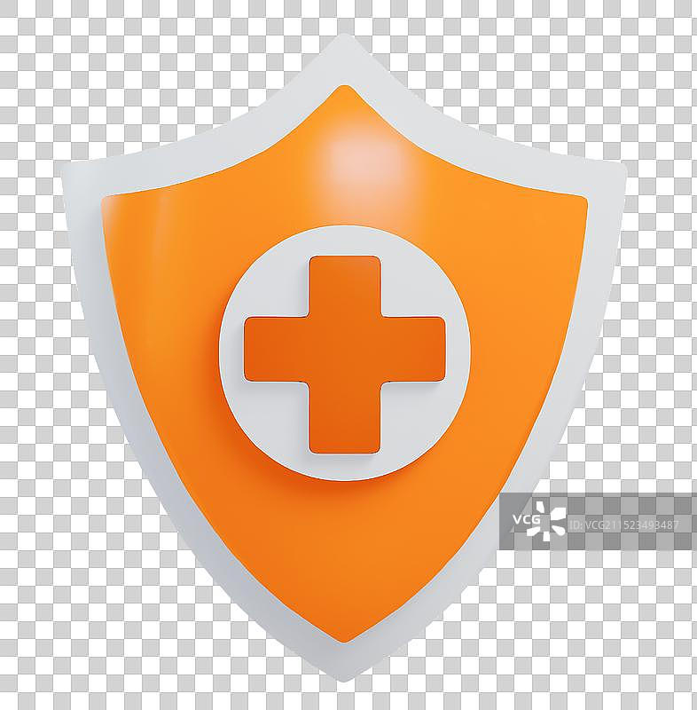 医疗保障保险医保盾牌3D卡通插画元素图片素材