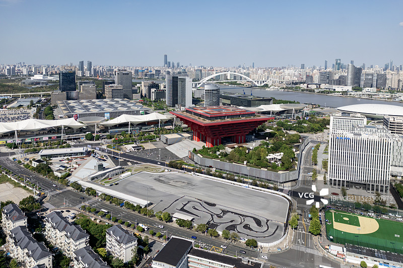 航拍上海滨江世博园区图片素材