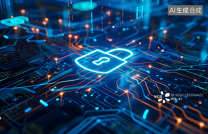 【AI数字艺术】数据安全隐私概念图图片素材