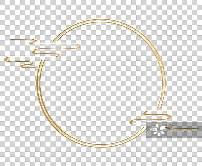 金色圆形祥云边框素材图片素材