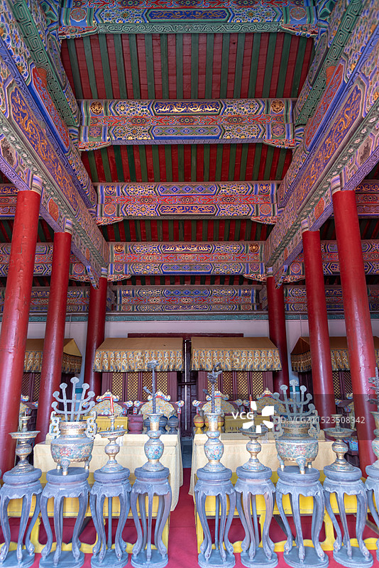 世界文化遗产-盛京三陵-辽宁抚顺新宾清永陵-启运殿内景图片素材