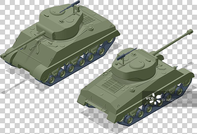 2.5D美国M4谢尔曼中型坦克图片素材