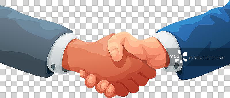 两名男子在房屋前握手图片素材