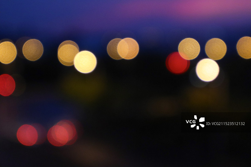 夜色中迷人的灯光光圈素材图片素材