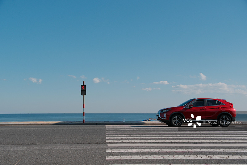 山东省烟台市海滨东路海岸线拍摄图片素材