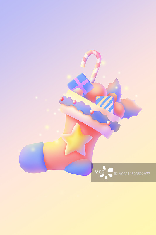 梦幻粉蓝色袜子圣诞礼物图片素材