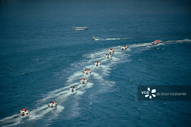 快艇 快艇队列 快艇船队-辽宁锦州笔架山图片素材