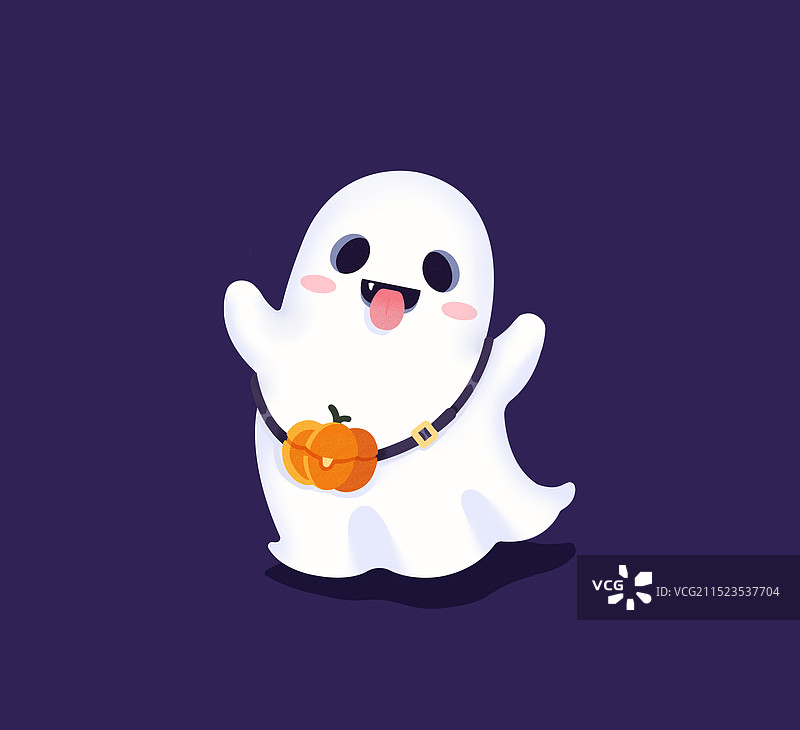 万圣节可爱鬼卡通手绘元素图片素材