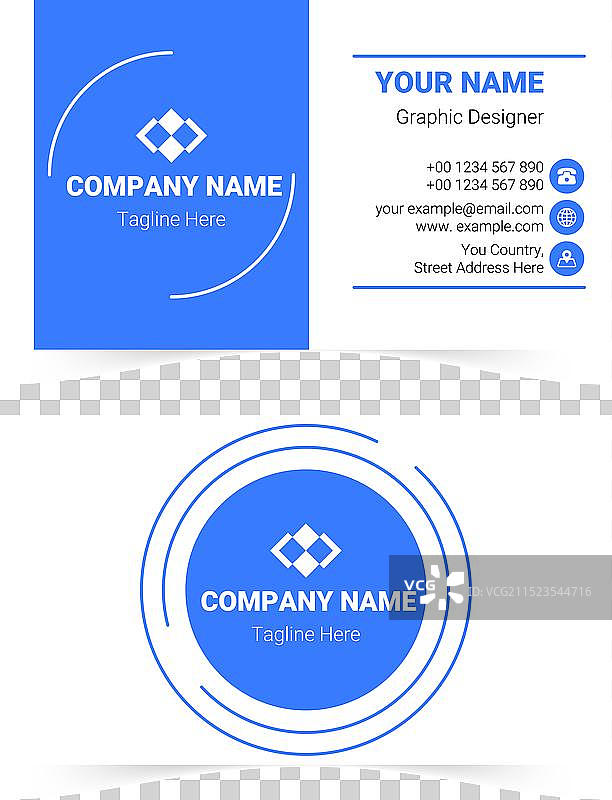 蓝色现代名片模板图片素材