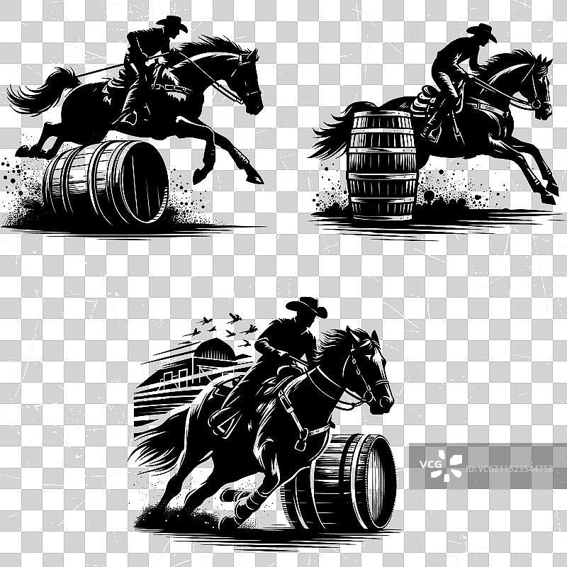 绕桶赛剪影文件图片素材