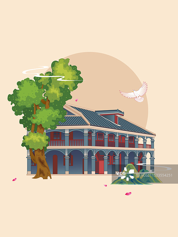 红色旅游景点旅游目的地贵州遵义会议会址图片素材