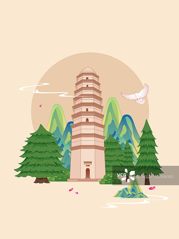 红色旅游景点旅游目的地山西革命圣地延安宝塔山图片素材