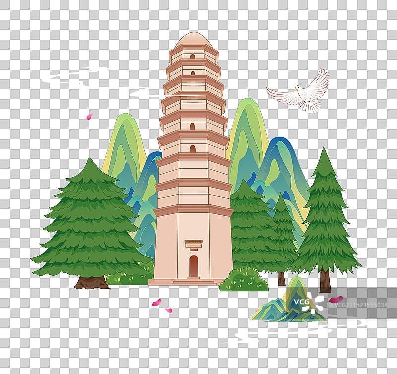 红色旅游景点旅游目的地山西革命圣地延安宝塔山图片素材