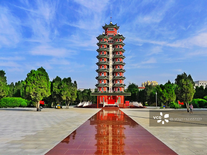 甘肃省白银市会宁县会师旧址纪念馆会师园会师塔图片素材