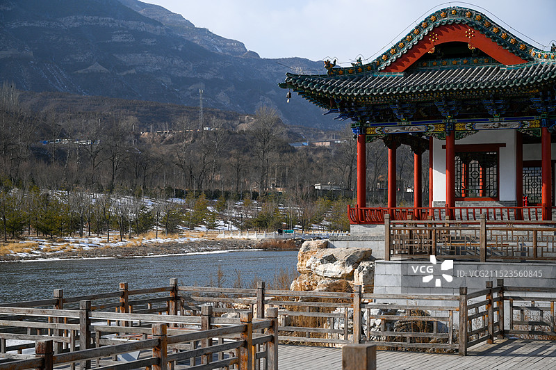 太原汾河公园冬季图片素材