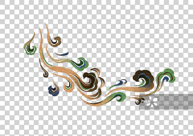 敦煌传统祥云装饰框—国画古风水墨国风元素图片素材