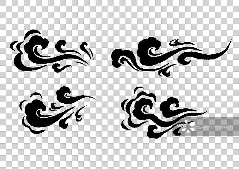 敦煌传统祥云装饰框—国画古风水墨国风元素图片素材