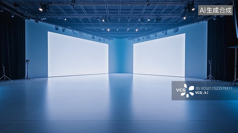 【AI数字艺术】现代城市建筑内部会展厅图片素材