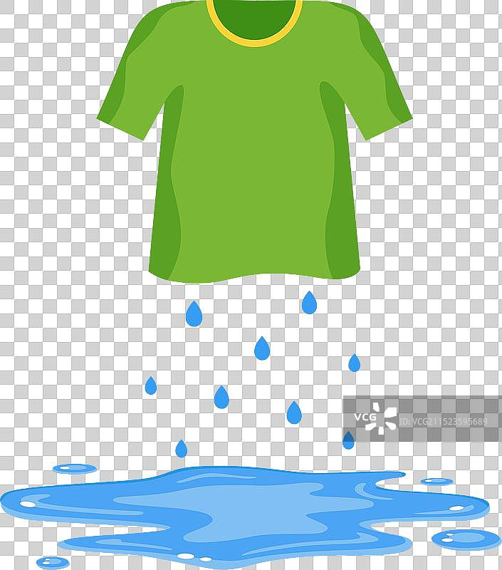 湿衣服，水从T恤上滴落图片素材
