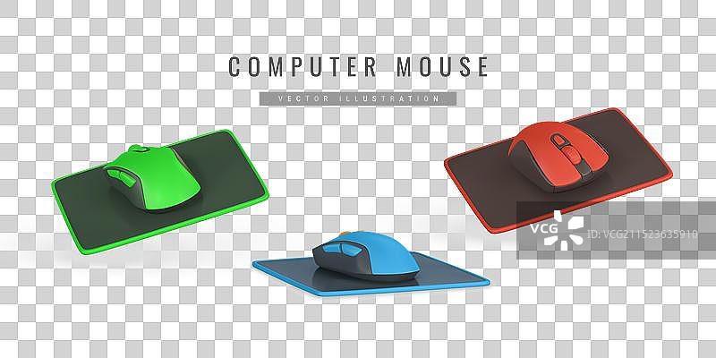 逼真的3D电脑无线鼠标图片素材