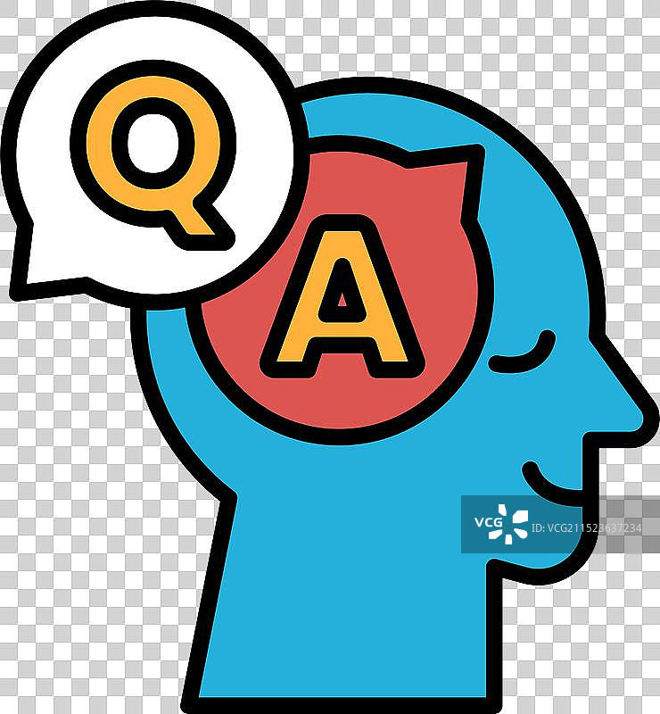 男人头上有一个问答图片素材