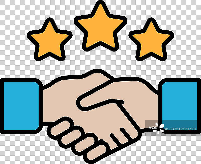 两人之间的握手（三星元素）图片素材