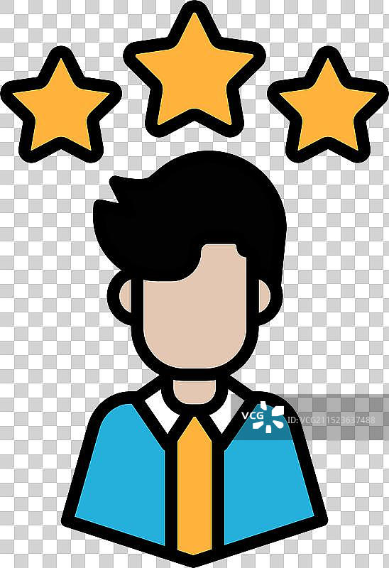 头顶三颗星星的男人图片素材