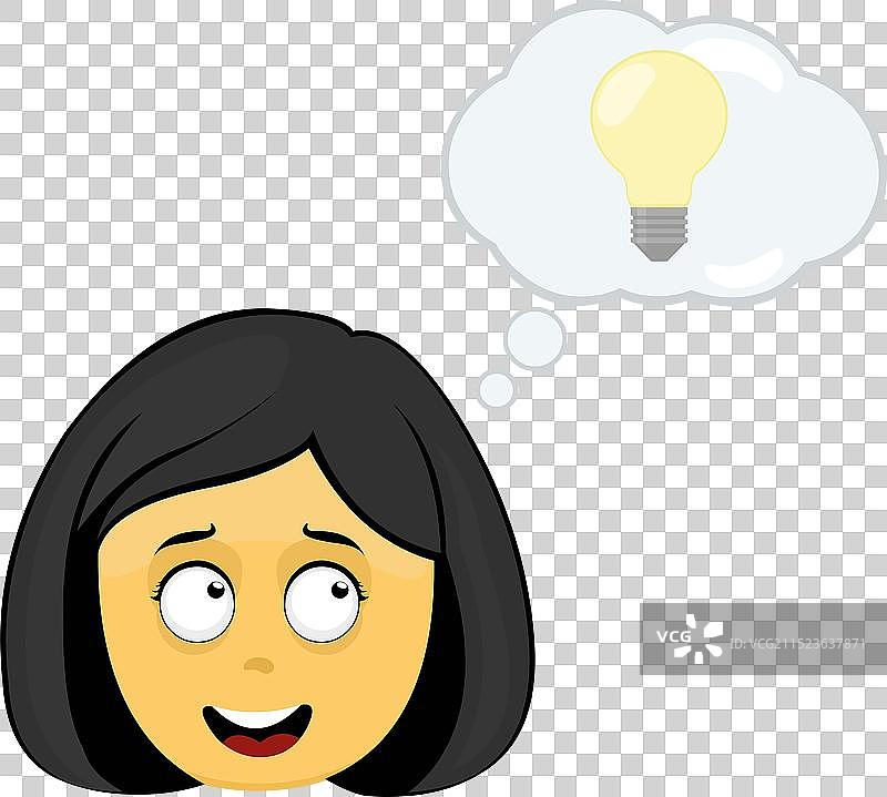 有好主意的表情符号女人图片素材