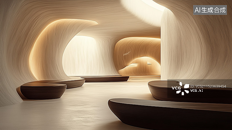 【AI数字艺术】现代风格室内空间图片素材