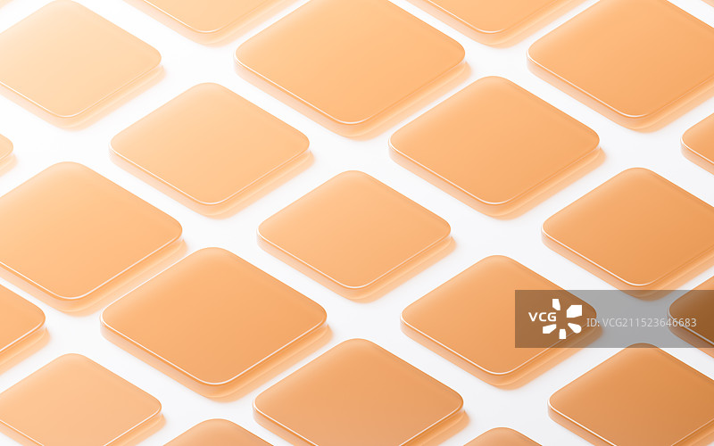 排列整齐的橙色透明玻璃背景三维渲染图片素材