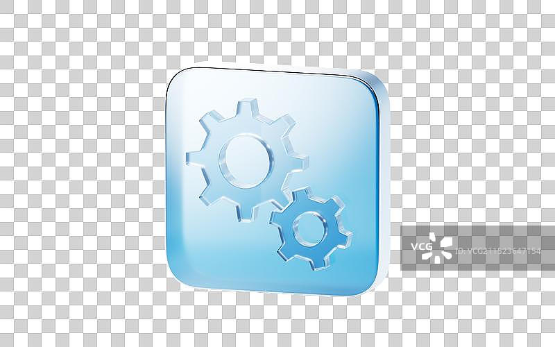 蓝色透明方形图标三维渲染图片素材