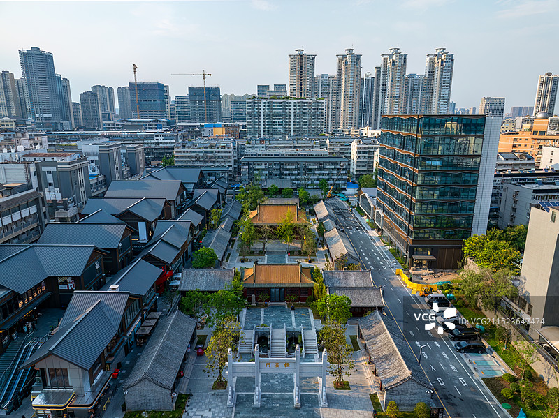 夏季白天航拍江苏徐州文庙建筑风光图片素材