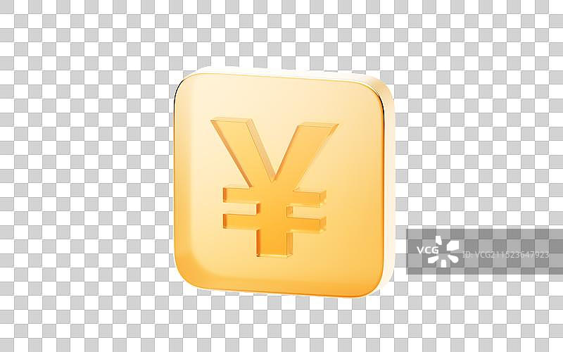 金色透明方形图标三维渲染图片素材