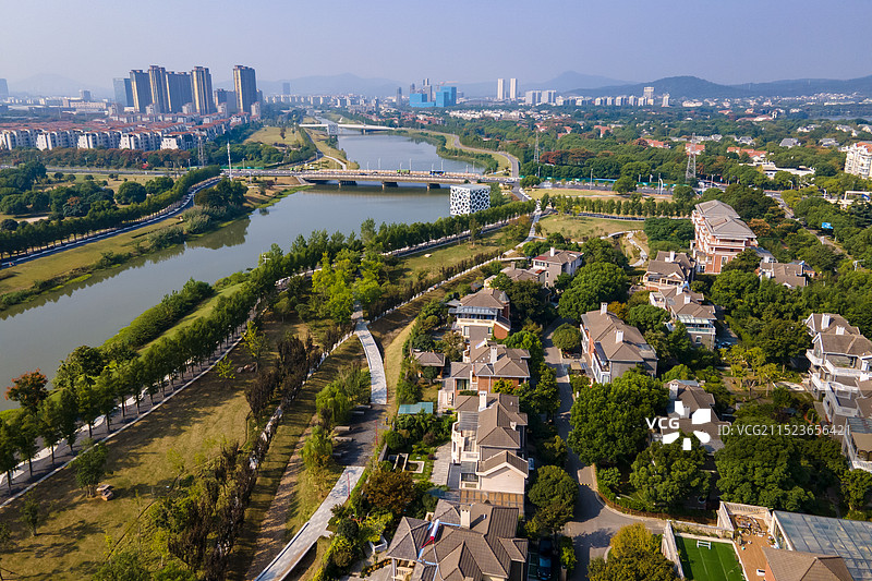 航拍南京江宁九龙湖风光图片素材