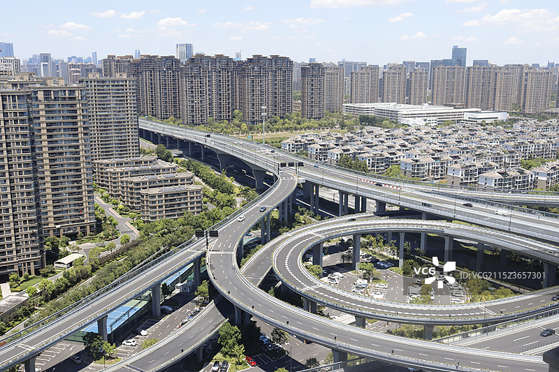 城市建筑与高架桥图片素材