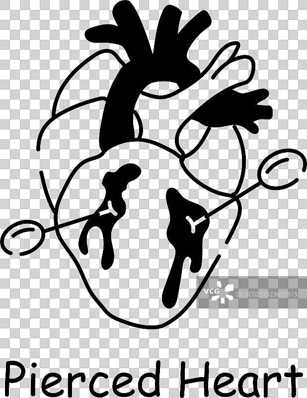 穿刺的心图片素材