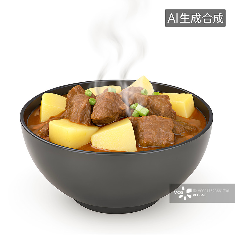 【AI数字艺术】美食菜肴主题 一盘土豆炖牛肉图片素材