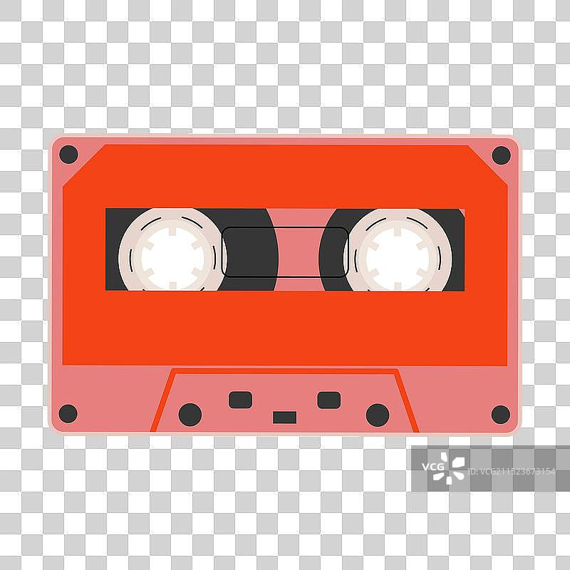 20世纪90年代的复古录音带，白色背景图片素材