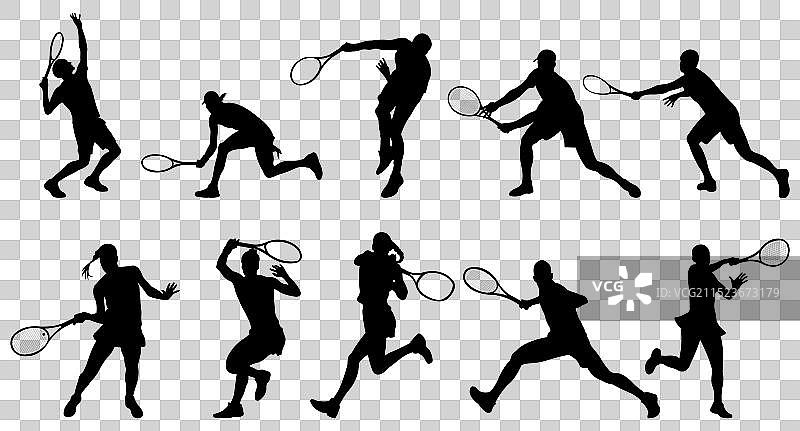 男人和女人打网球图片素材