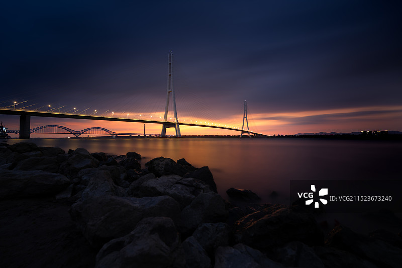 大胜关大桥夜色图片素材