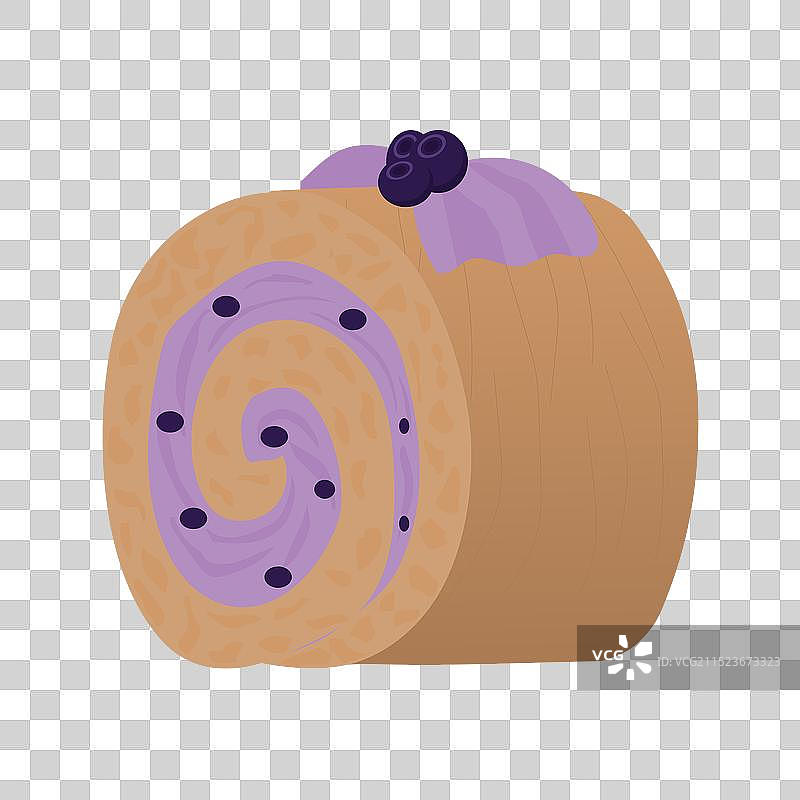 蓝莓酱海绵卷图片素材