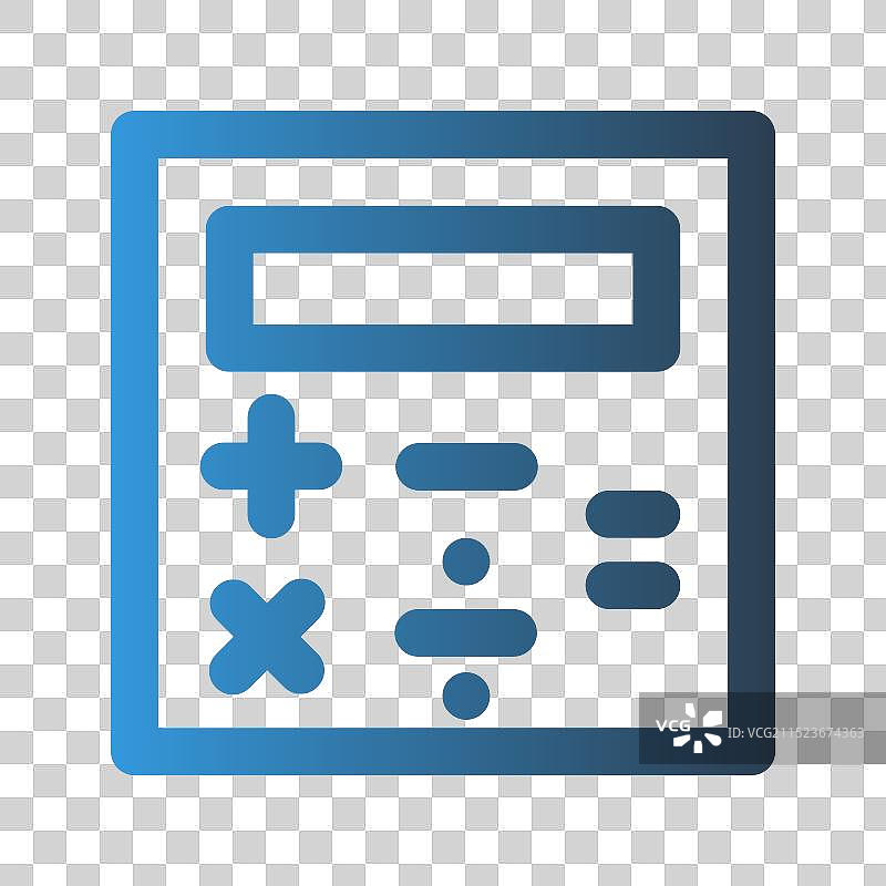 带渐变色的计算器轮廓图标图片素材